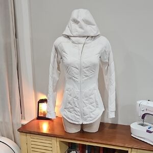 The North Face Women's White Hooded Jacket. Size XSmall